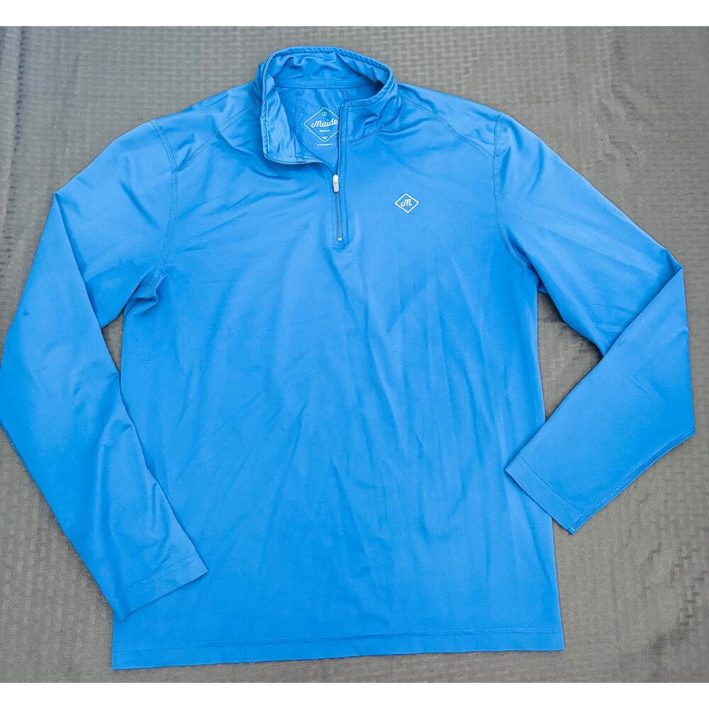 Bonobos Maide Blue Performance Fabric Quarter Zip Pullover Men's Size Small